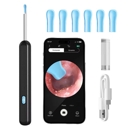 Ear Cleaner High Precision Ear Wax Removal Tool with Camera LED Light Wireless Otoscope Smart Ear Cleaning Kit Best Gift
